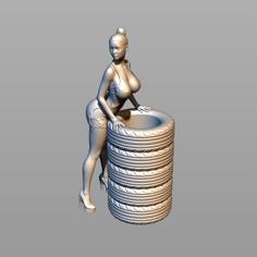 Pretty Girl Pen/Pencil Holder 3D Printer Model