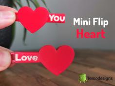 Min Flip Heart Keychain 3D Printer Model