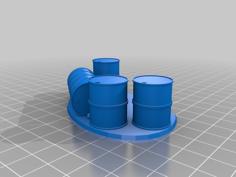 Barrel Set Table Top Terrain 3D Printer Model