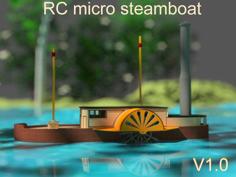 RC Micro Steamboat Paddleboat V1 Radio Control Boat 3D Printer Model