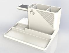 Desktop Organizer V2 With Secret Compartment 3D Printer Model