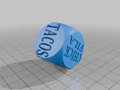 Food Dice 3D Printer Model