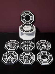 Dharma Initiative (Lost) Coaster Set 3D Printer Model