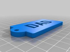 DAD Keyring Key Fob 3D Printer Model