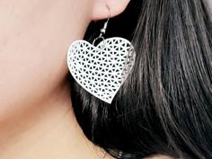 [Mathematical Art] Delaunay Triangulation Heart Shape Earrings 3D Printer Model