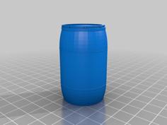 3.75 Scale 1:18 Sci Fi Barrel, 55 Gallon Drum Of Space Mayonaise 3D Printer Model