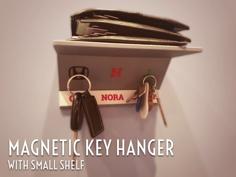 Magnetic Key Hanger With Small Shelf 3D Printer Model