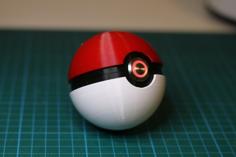 Realistic 3D Printed Pokeball With Hidden Hinge Ready For Electronics 3D Printer Model