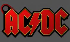 ACDC Logo Keychain 3D Printer Model