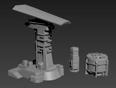 Chemical Plant Set – SciFi Wargame Terrain 3D Printer Model