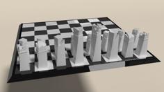 Modern Chess Set And Board 3D Printer Model