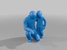 Willow Tree, Father Or Dad And Son Or Male Child, Sculpture / Figurine 3D Printer Model