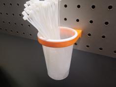 Pegboard 62mm Cup Holder (25mm Pitch, 5mm Holes) 3D Printer Model