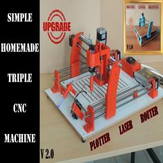 TRIPLE CNC MACHINE – UPGRADE 3D Printer Model