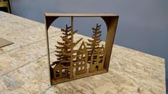 Laser Cut Chistmas Scene 3D Printer Model