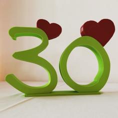 Happy 30th Birthday 3D Printer Model