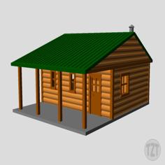 Log Cabin, House, Structure, Home (N, HO, O Scale Model Railroad Layout) 3D Printer Model