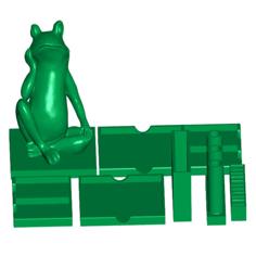 Bored Frog Postit Note, Pen, USB, SD, Micro-SD Holder (Modular Office Desk Organizer) 3D Printer Model