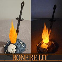 Dark Souls Bonfire (LED Candle Remix) 3D Printer Model