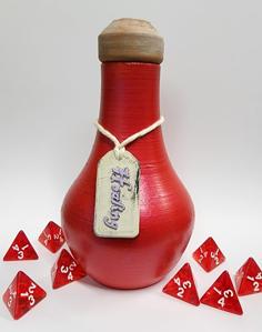 Healing Potion Bottle Dice Storage Now With Vase Mode 3D Printer Model