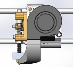 Prusa I3 Direct Extruder X Carriage Mount With Blower 3D Printer Model