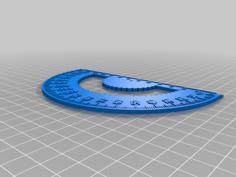 Protractor Metric – Larger Digits 3D Printer Model