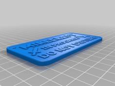 Minecraft Do Not Disturb Sign 3D Printer Model