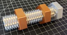 Hex-head Bidirectional Long Bolt And Nuts 3D Printer Model