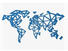 Geometric World Map 3D Printer Model