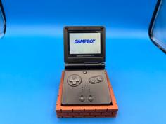 Game Boy Advance SP Themed Brick Display Stand 3D Printer Model