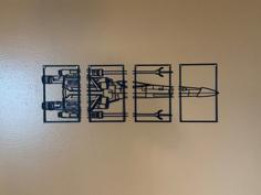 4 Piece Of X-wing Fighter 2D Wall Art 3D Printer Model