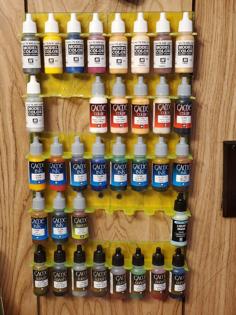 Wall Rack For Model Paint Dropper Bottles 3D Printer Model