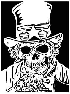 Uncle Sam Skull Stencil 3D Printer Model