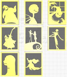 Nightmare Before Christmas Panels For Swappable Lantern 3D Printer Model