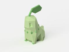 Low-Poly Chikorita – Dual Extrusion Version 3D Printer Model