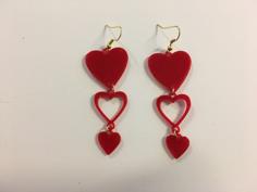 Dangling Hearts Earrings 3D Printer Model