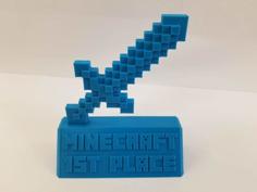 Minecraft Trophy Sword 3D Printer Model