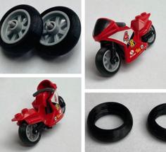 Lego City Compatible Motorbike Racing Tires 3D Printer Model