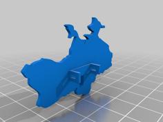 Ukraine Map Badge #standWithUkraine 3D Printer Model