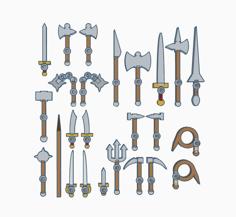 Flatminis Continued – Martial Melee Weapons 3D Printer Model