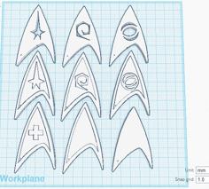 Star_Trek Symbols Version 2 3D Printer Model