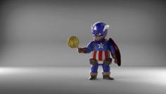 Chubby Captain America (low Res) 3D Printer Model