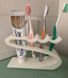 Toothbrush Holder For Three Brushes 3D Printer Model