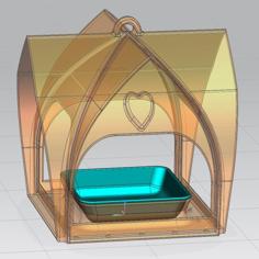 Vassoio Per Mangiatoia Per Volatili Con Tetto Curvo – Tray For Bird Feeder With Curved Roof 3D Printer Model