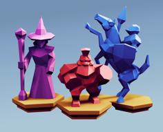 Low Poly Fantasy Tabletop – Alliance Advanced Units 3D Printer Model