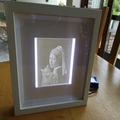 Lithophane With IKEA RIBBA Frame And Led Lighting 3D Printer Model