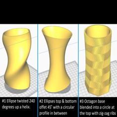 Three Geometric Vases – Collection #2 3D Printer Model