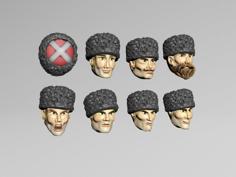 Cossacks 28mm Heads 3D Printer Model