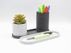 Stone Wall Desk Organizer 3D Printer Model