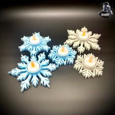 Snowflake Tea Light Holder 3D Printer Model